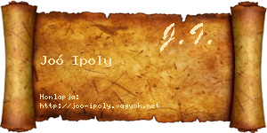 Joó Ipoly névjegykártya